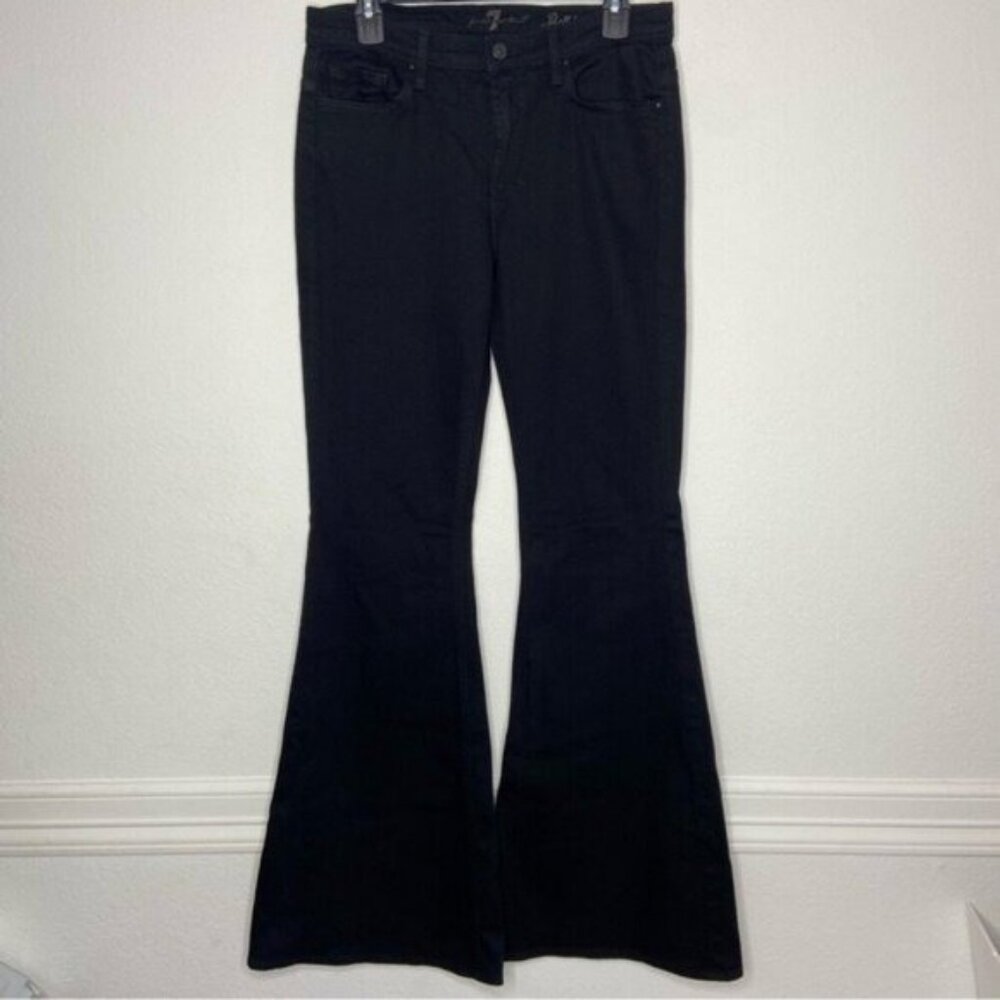 7 For All Mankind Black Bellbottom Jeans Size 28